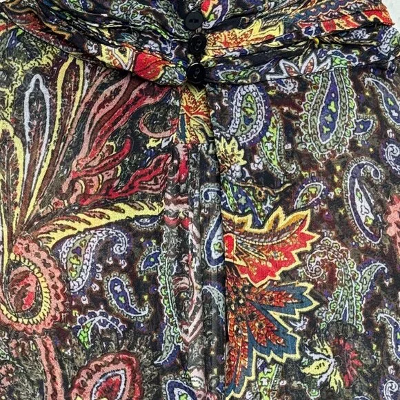 ZARA SHEER PAISLEY BOHO MIDI MAXI DRESS ROMANTIC RARE FLOWER CHILD HIPPIECORE S - Picture 9 of 13